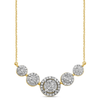 Halo 5 Station Necklace with 1/2ct of Diamonds in 9ct Yellow Gold Bevilles Jewellers 