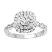 Love by Michelle Beville Double Halo Ring with 0.75tw of Diamonds in 18kt White Gold Rings Bevilles 
