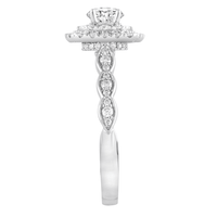 Love by Michelle Beville Double Halo Ring with 0.75tw of Diamonds in 18kt White Gold Rings Bevilles 