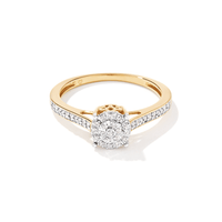 Solitaire Look Ring with 0.15tw of Diamonds in 9kt Yellow Gold Rings Bevilles 