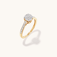 Solitaire Look Ring with 0.15tw of Diamonds in 9kt Yellow Gold Rings Bevilles 