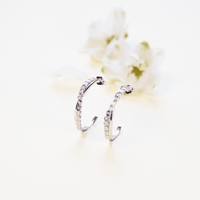Brilliant 0.08tw Diamond Crossover Hoop Earrings in Sterling Silver Earrings Bevilles 