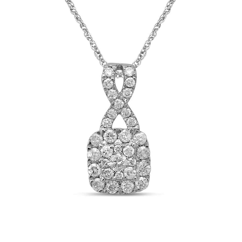 9ct White Gold 0.60ct Diamond Necklace Bevilles Jewellers 