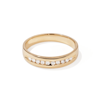 Channel Set Men's Ring with 0.25tw of Diamonds in 9kt Yellow Gold Rings Bevilles 