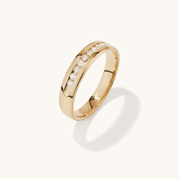 Channel Set Men's Ring with 0.25tw of Diamonds in 9kt Yellow Gold Rings Bevilles 