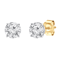 Meera 1.00tw Solitaire Laboratory-Grown Diamond Earrings in 9kt Yellow Gold Earrings Bevilles 