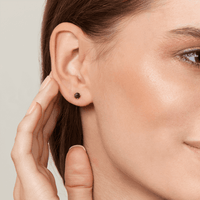 Solitaire Stud Earrings with 0.50tw of Black Diamonds in 9kt White Gold Earrings Bevilles 