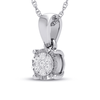9ct White Gold Diamond Set Miracle Necklace Bevilles Jewellers 