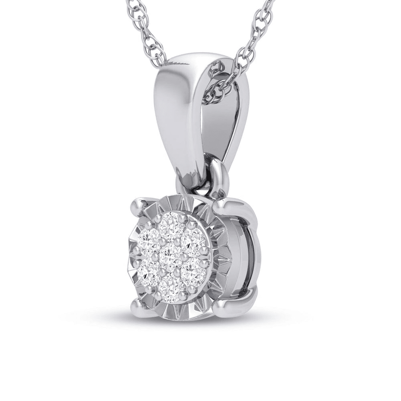 9ct White Gold Diamond Set Miracle Necklace Bevilles Jewellers 