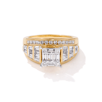 Meera Square Shape Ring with 1.00tw of Laboratory-Grown Diamonds in 9kt Yellow Gold Rings Bevilles 