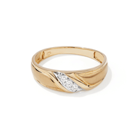 Men’s Diagonal Diamond Ring with 0.10tw of Diamonds in 9kt Yellow Gold Rings Bevilles 