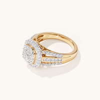 Meera Cushion Shaped Ring with 1.00tw of Laboratory-Grown Diamonds in 9kt Yellow Gold Rings Bevilles 