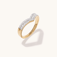 Baguette Contour Ring with 0.25tw of Diamonds in 9kt Yellow Gold Rings Bevilles 