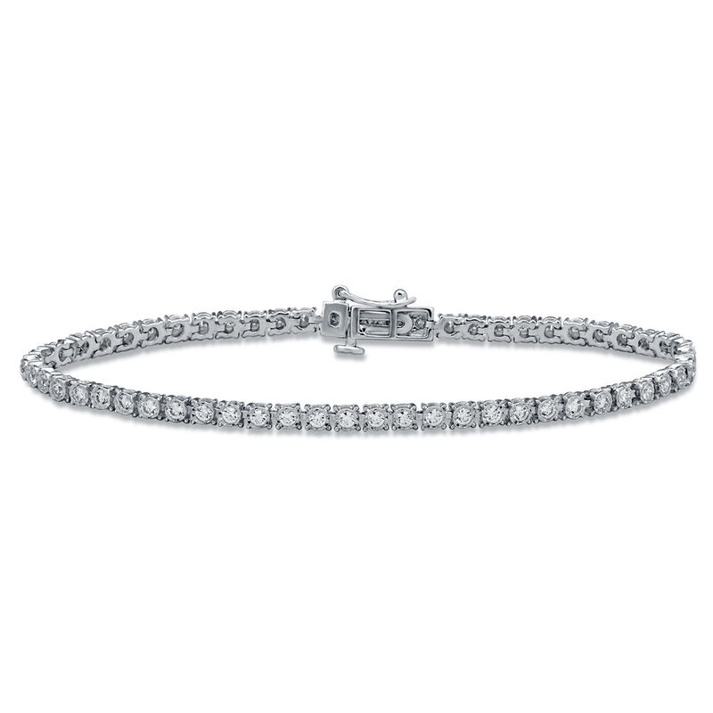 Tennis Bracelet with 1.25ct of Diamonds in 9ct White Gold Bracelets Bevilles Jewellers 