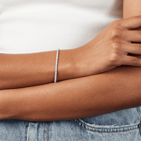 Tennis Bracelet with 1.25ct of Diamonds in 9ct White Gold Bracelets Bevilles Jewellers 