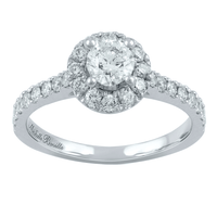 Love by Michelle Beville Halo Solitaire Ring with 0.90tw of Diamonds in 18kt White Gold Rings Bevilles 