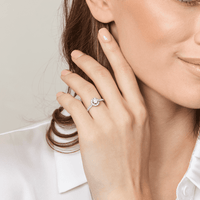 Love by Michelle Beville Halo Solitaire Ring with 0.90tw of Diamonds in 18kt White Gold Rings Bevilles 