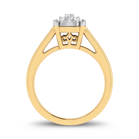 Cluster Solitaire Look Halo Ring with 0.25tw of Diamonds in 9kt Yellow Gold Rings Bevilles 