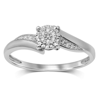 Brilliant Illusion Diamond Set Ring in 9kt White Gold Rings Bevilles 