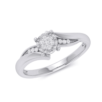 Brilliant Illusion Diamond Set Ring in 9kt White Gold Rings Bevilles 