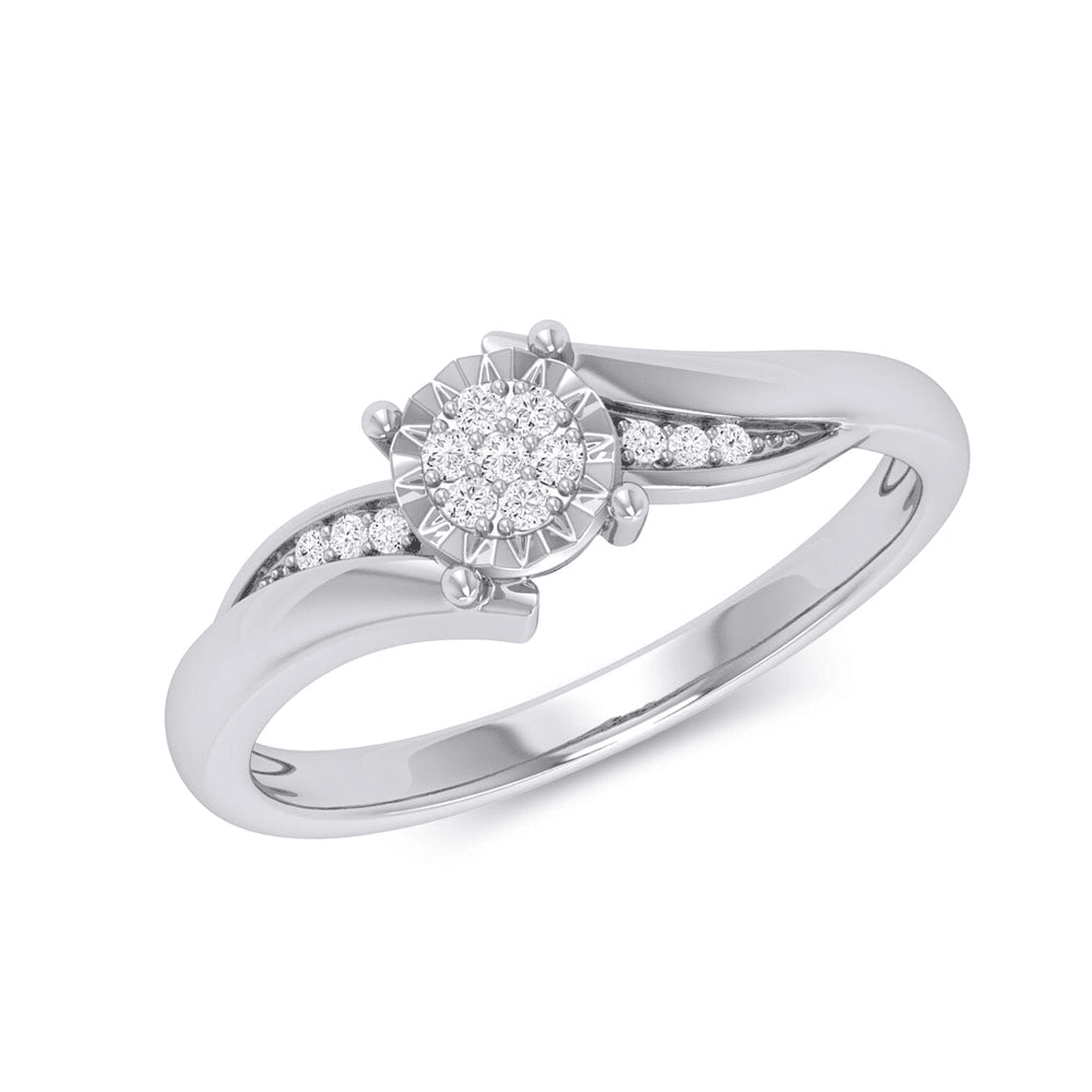 Brilliant Illusion Diamond Set Ring in 9kt White Gold Rings Bevilles 