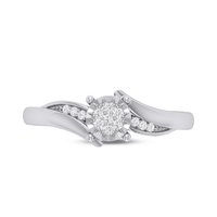 Brilliant Illusion Diamond Set Ring in 9kt White Gold Rings Bevilles 