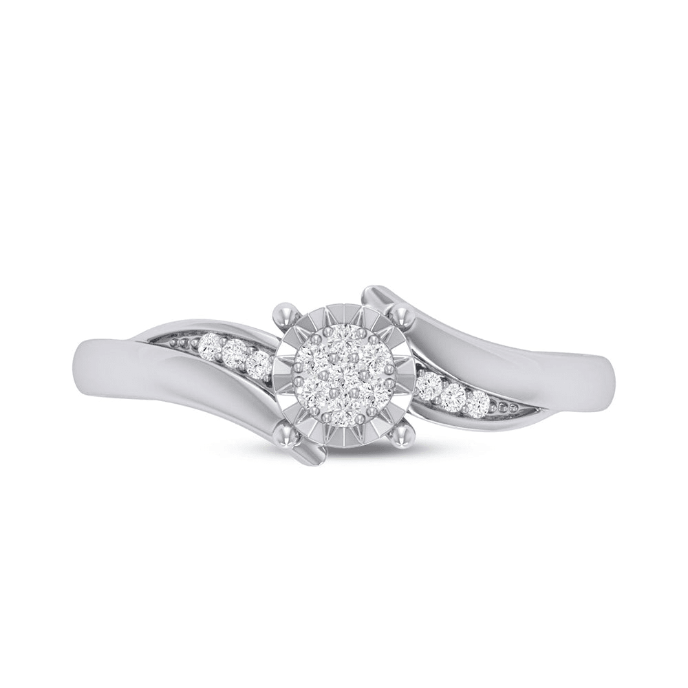 Brilliant Illusion Diamond Set Ring in 9kt White Gold Rings Bevilles 