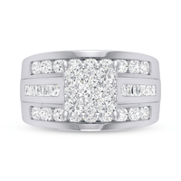 Brilliant Baguette Ring with 2.00tw of Diamonds in 9kt White Gold Rings Bevilles 