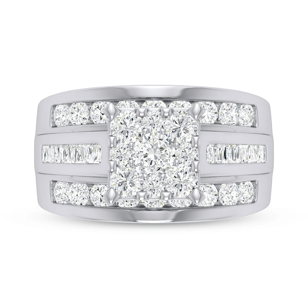Brilliant Baguette Ring with 2.00tw of Diamonds in 9kt White Gold Rings Bevilles 