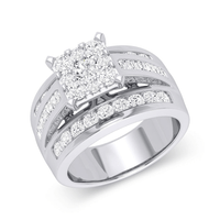 Brilliant Baguette Ring with 2.00tw of Diamonds in 9kt White Gold Rings Bevilles 