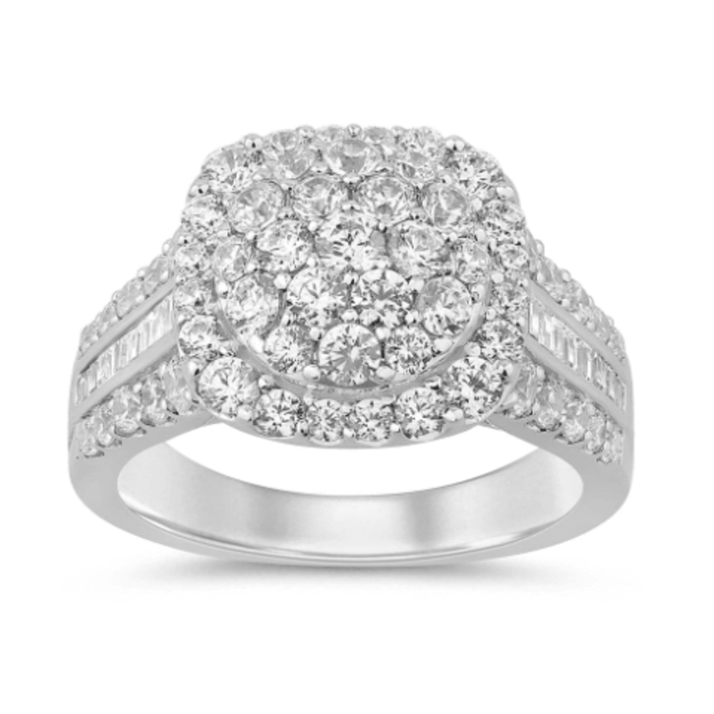 Meera Cushion Shape Ring with 2.00tw of Laboratory-Grown Diamonds in 9kt White Gold Rings Bevilles 