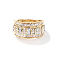 Channel Set Dress Ring with 1.00tw of Diamonds in 9kt Yellow Gold Rings Bevilles 