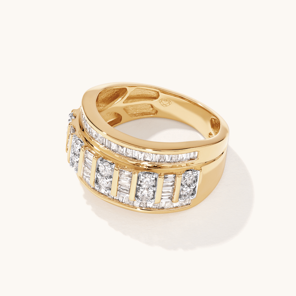 Channel Set Dress Ring with 1.00tw of Diamonds in 9kt Yellow Gold Rings Bevilles 