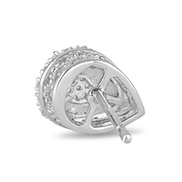 Diamond Set Miracle Pear Halo Stud Earrings in Sterling Silver Earrings Bevilles 