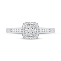 Square Shape Cluster Ring with 0.25tw of Diamonds in 9kt White Gold Rings Bevilles 