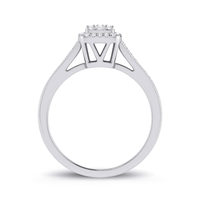 Square Shape Cluster Ring with 0.25tw of Diamonds in 9kt White Gold Rings Bevilles 