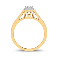 Square Shape Cluster Ring with 0.25tw of Diamonds in 9kt Yellow Gold Rings Bevilles 
