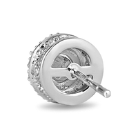 Diamond Set Miracle Halo Stud Earrings in Sterling Silver Earrings Bevilles 