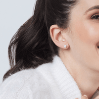Meera Stud Earrings with 1.00ct of Laboratory Grown Diamonds in 18ct White Gold Bevilles Jewellers 