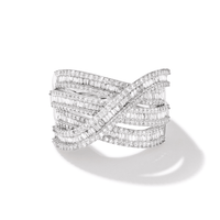 Multi-Layer Dress Ring with 1.00tw of Diamonds in 9kt White Gold Rings Bevilles 
