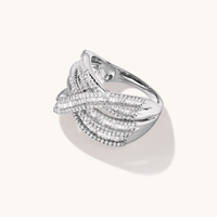 Multi-Layer Dress Ring with 1.00tw of Diamonds in 9kt White Gold Rings Bevilles 