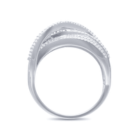 Multi-Layer Dress Ring with 1.00tw of Diamonds in 9kt White Gold Rings Bevilles 
