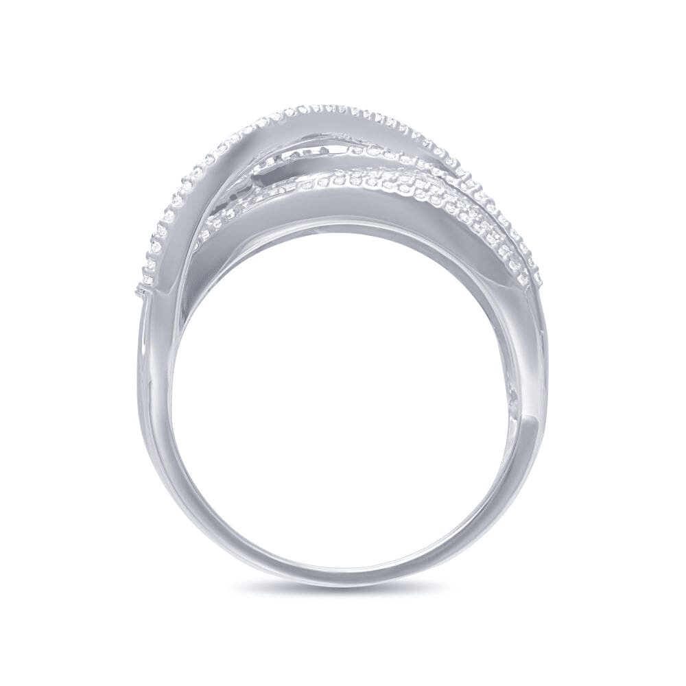 Multi-Layer Dress Ring with 1.00tw of Diamonds in 9kt White Gold Rings Bevilles 