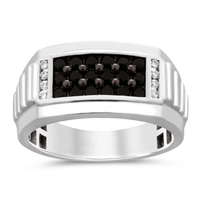 Sterling Silver 0.75tw Diamond Three Row Ring Rings Bevilles 