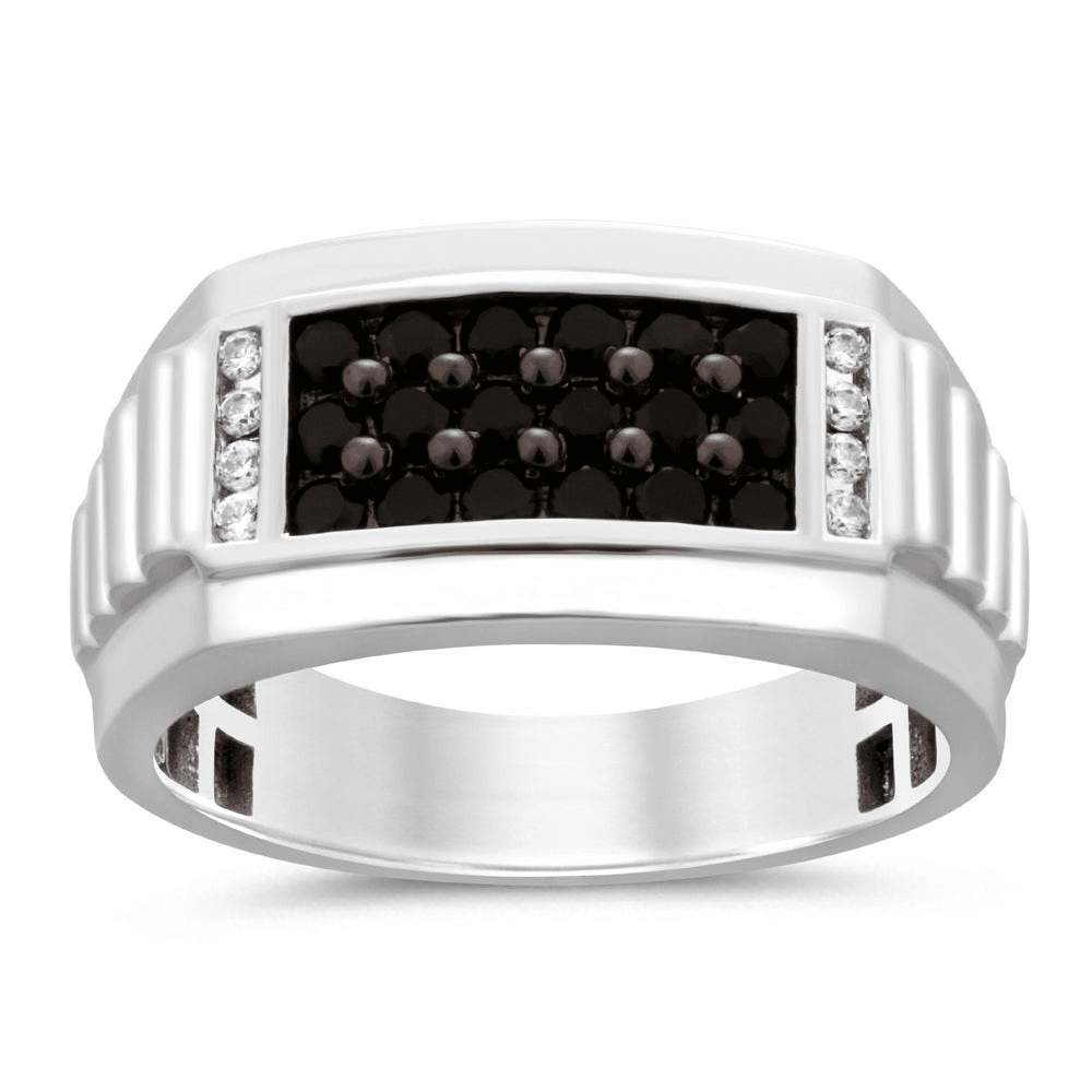 Sterling Silver 0.75tw Diamond Three Row Ring Rings Bevilles 