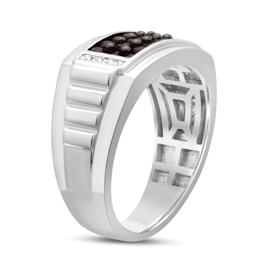 Sterling Silver 0.75tw Diamond Three Row Ring Rings Bevilles 
