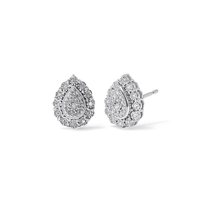 Pear Shape Composite Earrings with 0.15tw of Diamonds in Sterling Silver Earrings Bevilles 