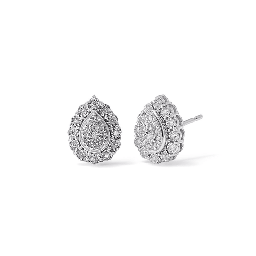 Pear Shape Composite Earrings with 0.15tw of Diamonds in Sterling Silver Earrings Bevilles 