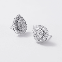 Pear Shape Composite Earrings with 0.15tw of Diamonds in Sterling Silver Earrings Bevilles 
