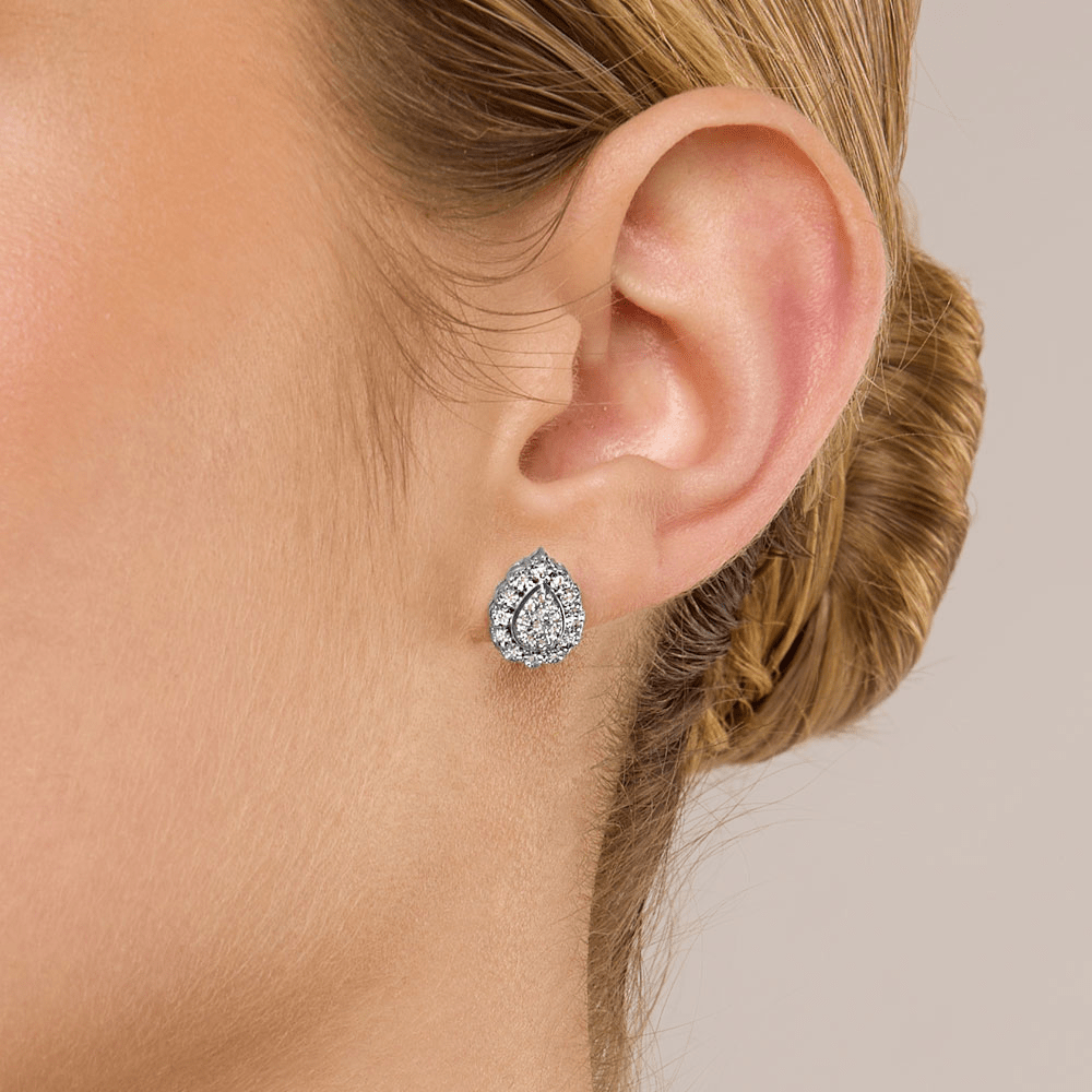 Pear Shape Composite Earrings with 0.15tw of Diamonds in Sterling Silver Earrings Bevilles 